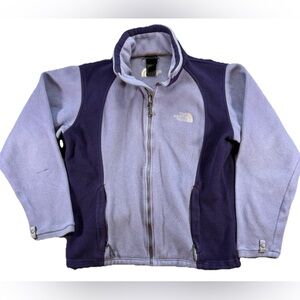The North Face Fleece Jacket Women's Large Purple Color block Full Zip Gorp